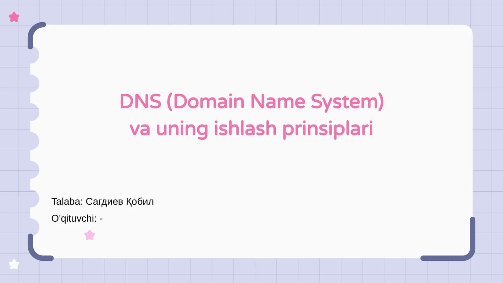 DNS (Domain Name System) va uning ishlash prinsiplari
