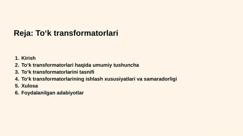 To‘k Transformatorlari