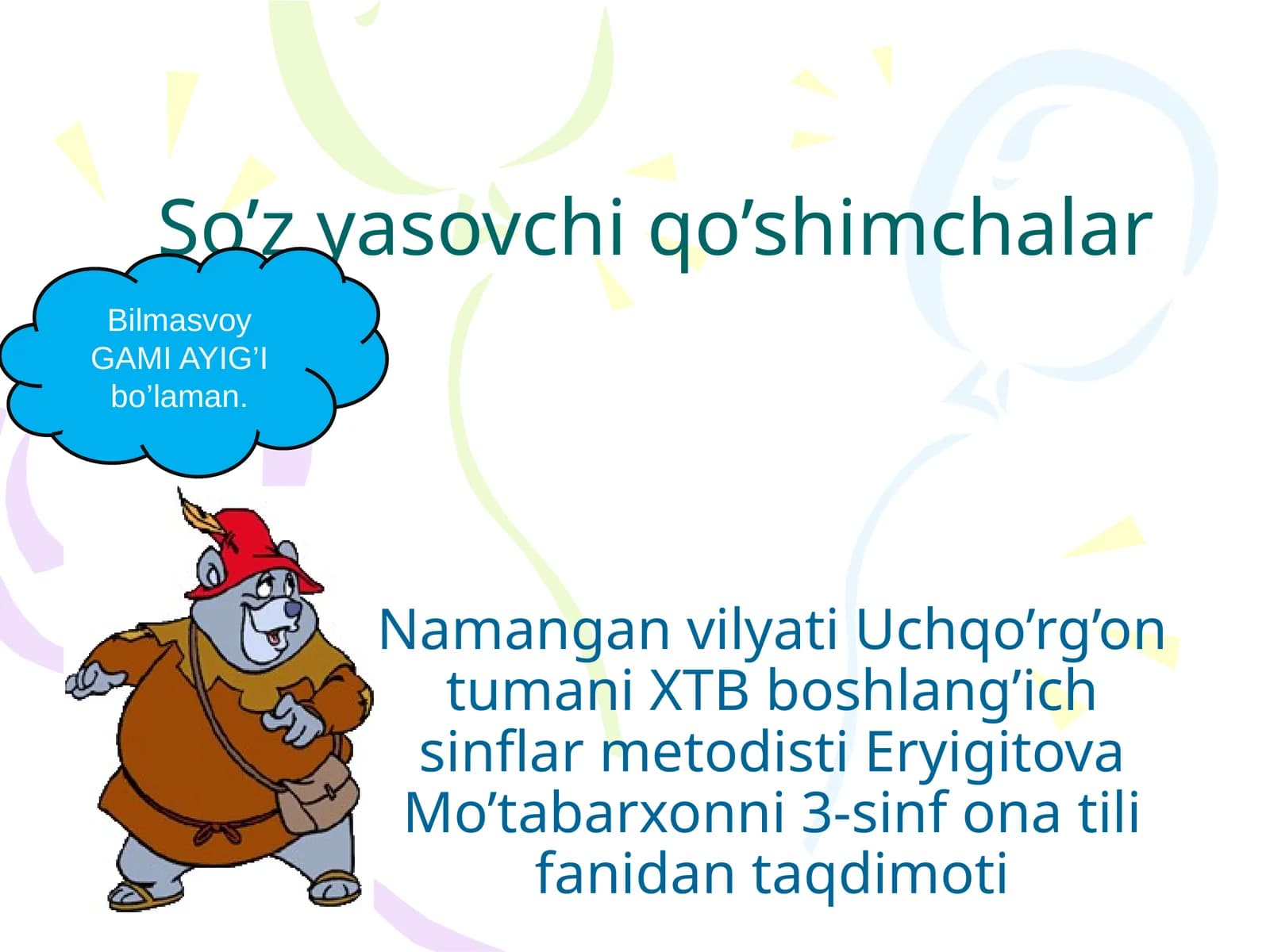 So’z yasovchi qo’shimchalar