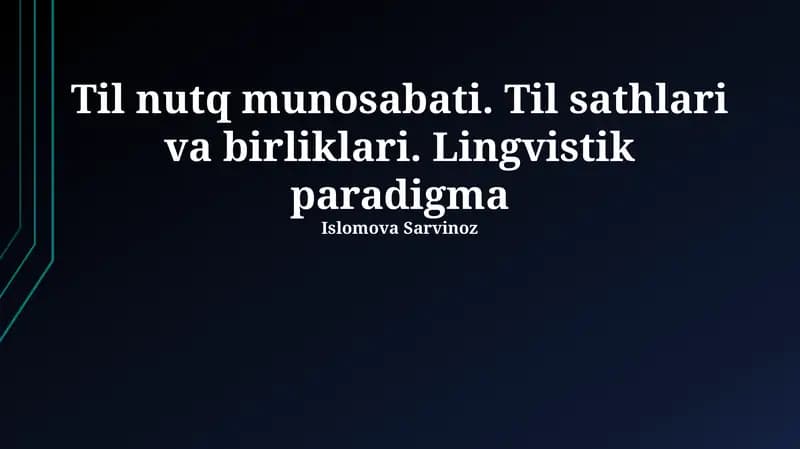 Til nutq munosabati