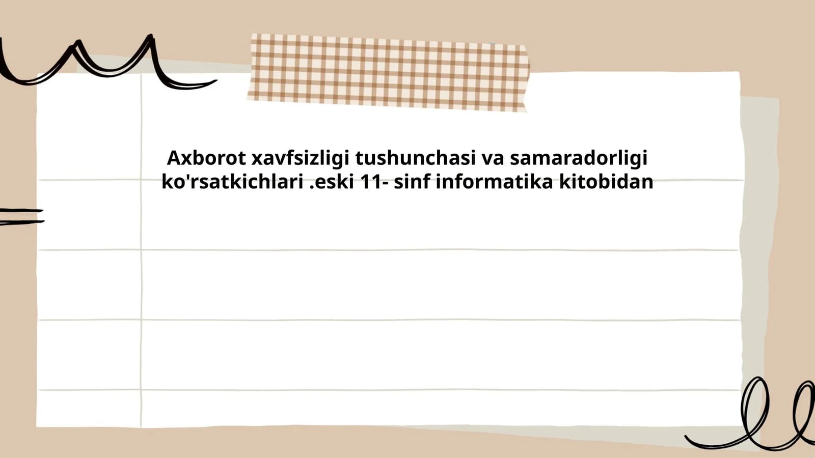 Axborot xavfsizligi tushunchasi