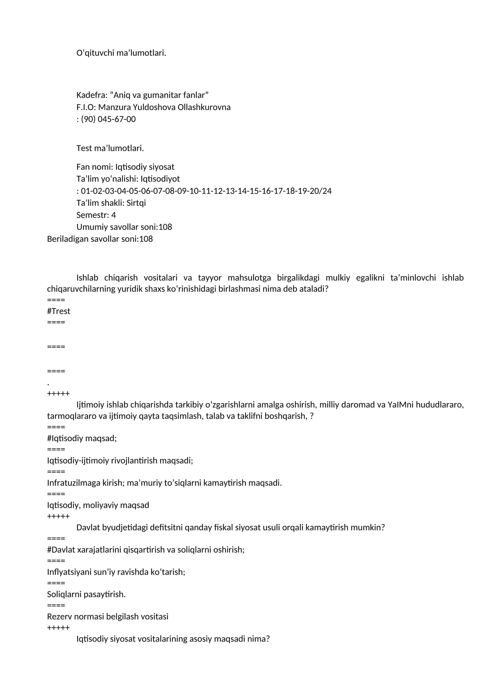 Iqtisodiy siyosat