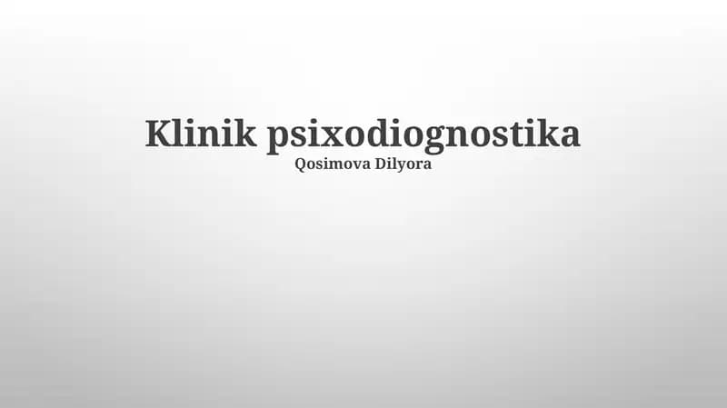 Klinik psixodiognostika