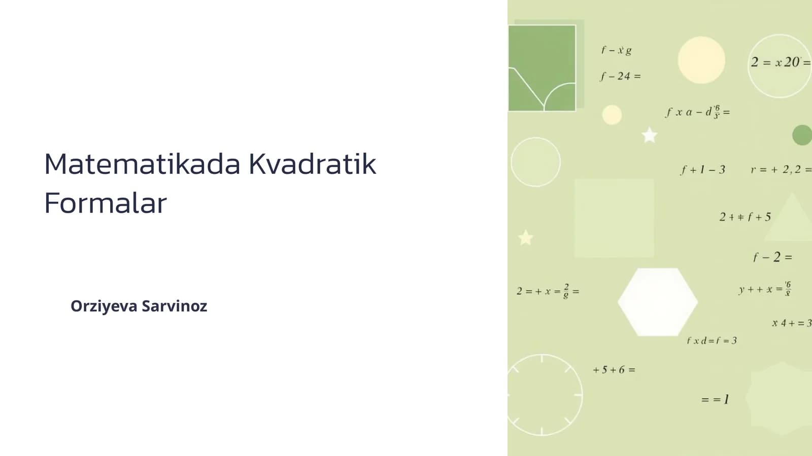 Kvadratik Tenglamalar