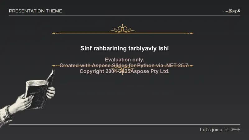 Sinf rahbarining tarbiyaviy ishi