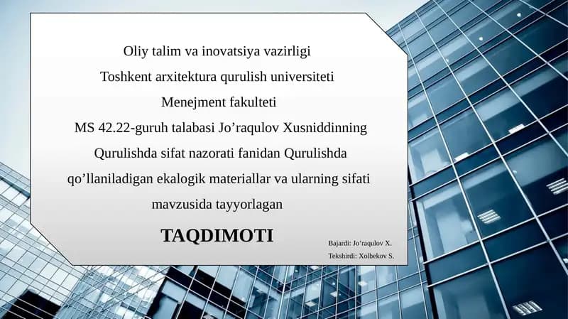 Ekologik qurilish materiallari