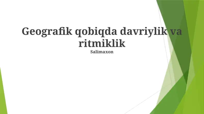 Geografik qobiqda davriylik va ritmiklik