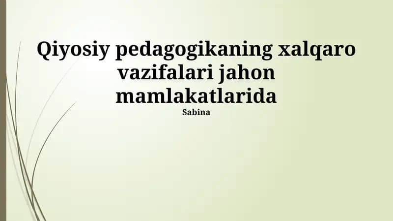 Taqqoslash pedagogikasi