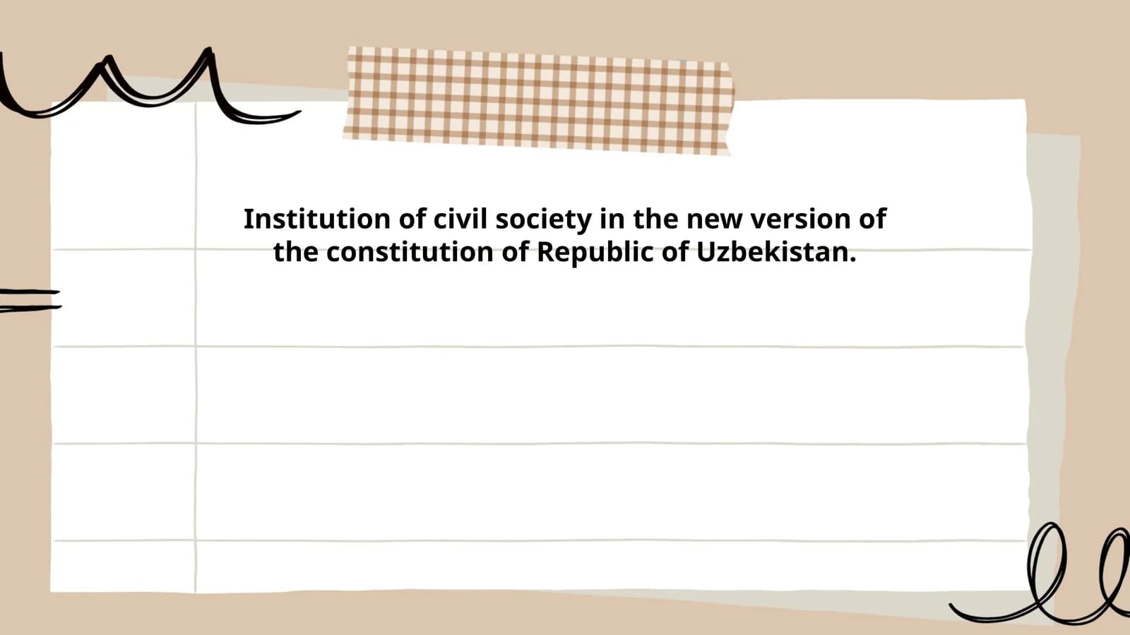 Institution of Civil Society in the New Version of the Constitution of Republic of Uzbekistan