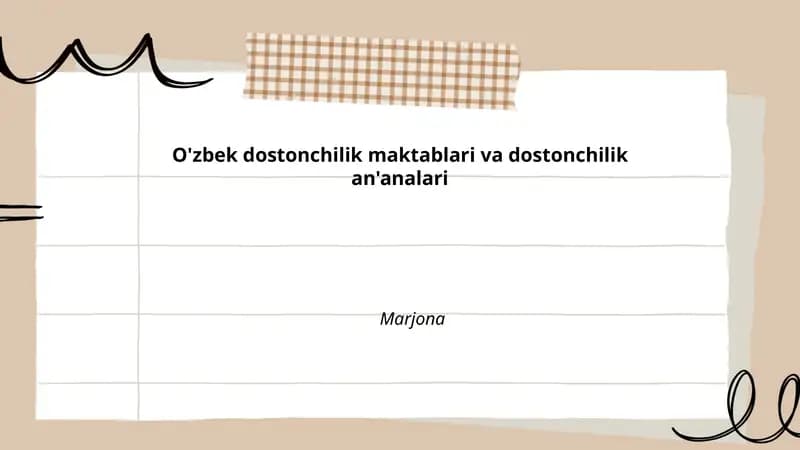O'zbek dostonchilik maktablari va dostonchilik an'analari