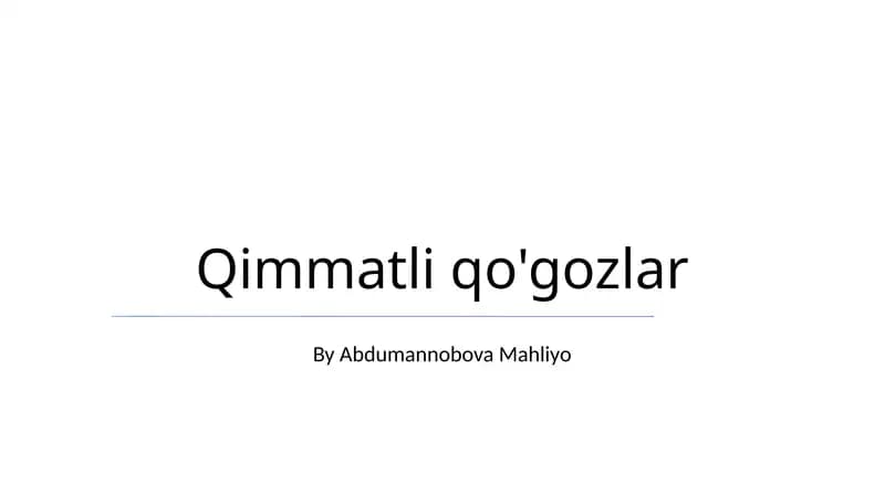 Qimmatli qo'gozlar
