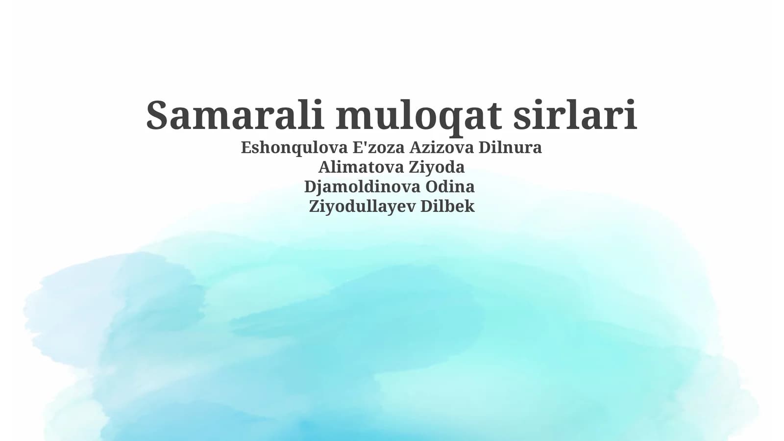 Samarali muloqat sirlari