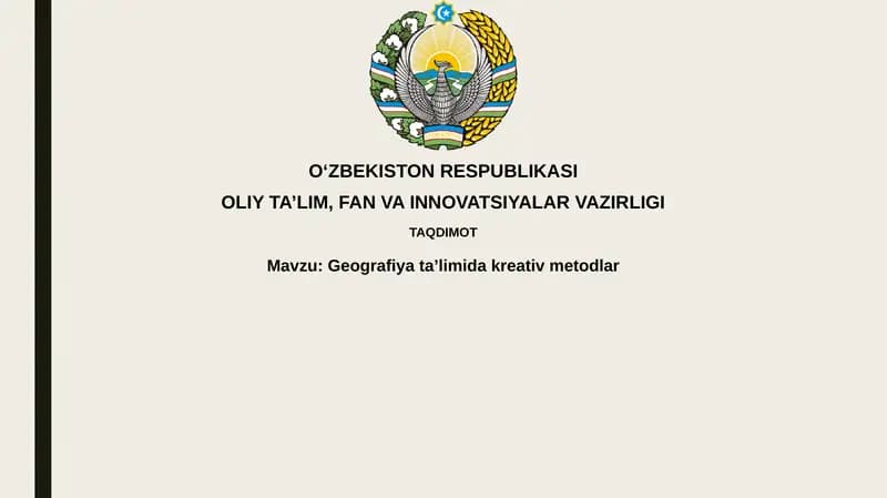 Geografiyata’limidakreativmetodlar