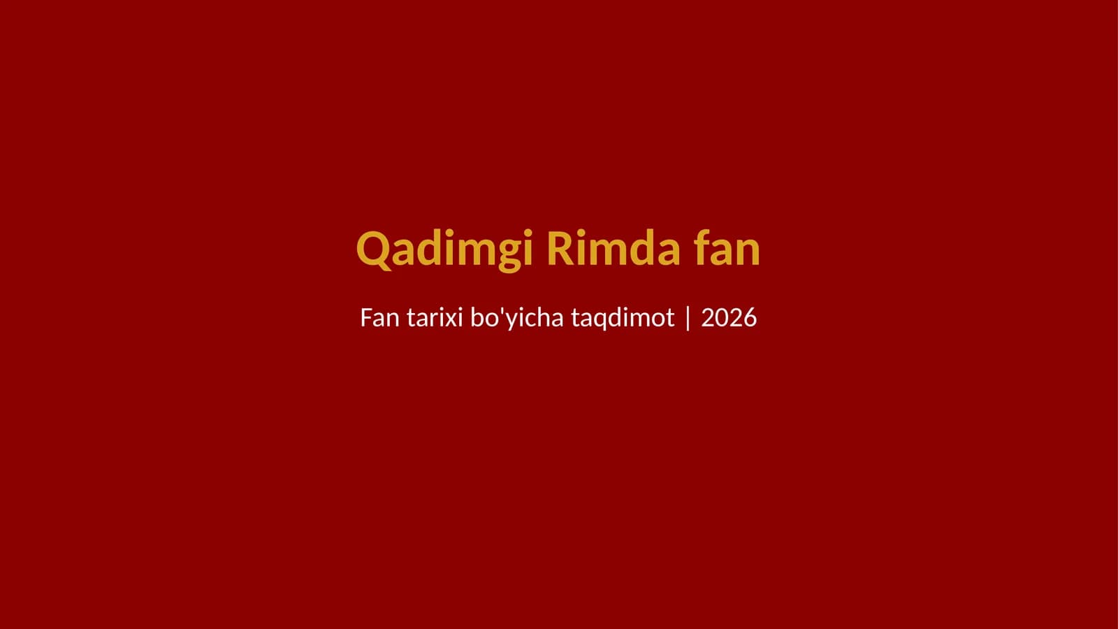 Qadimgi Rimda fan