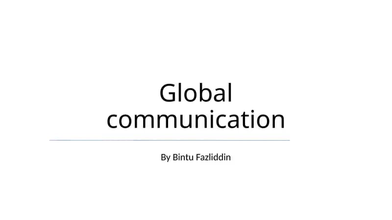 Global communication