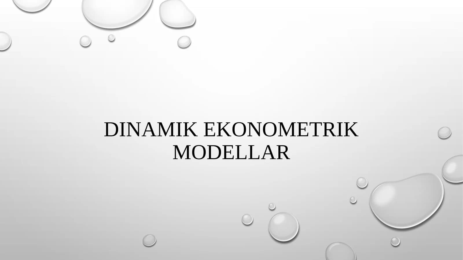 Dinamik Ekonometrik modellar