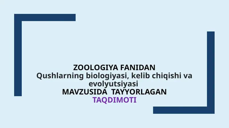 Qushlarning biologiyasi, kelib chiqishi va evolyutsiyasi