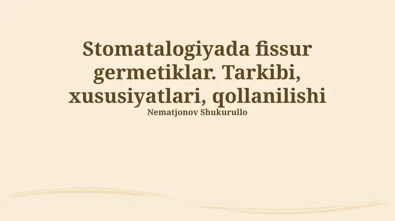 Fissura Germetiklar
