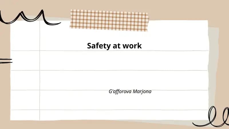 Safety at work
