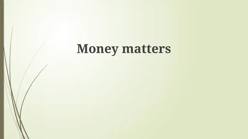 Money matters