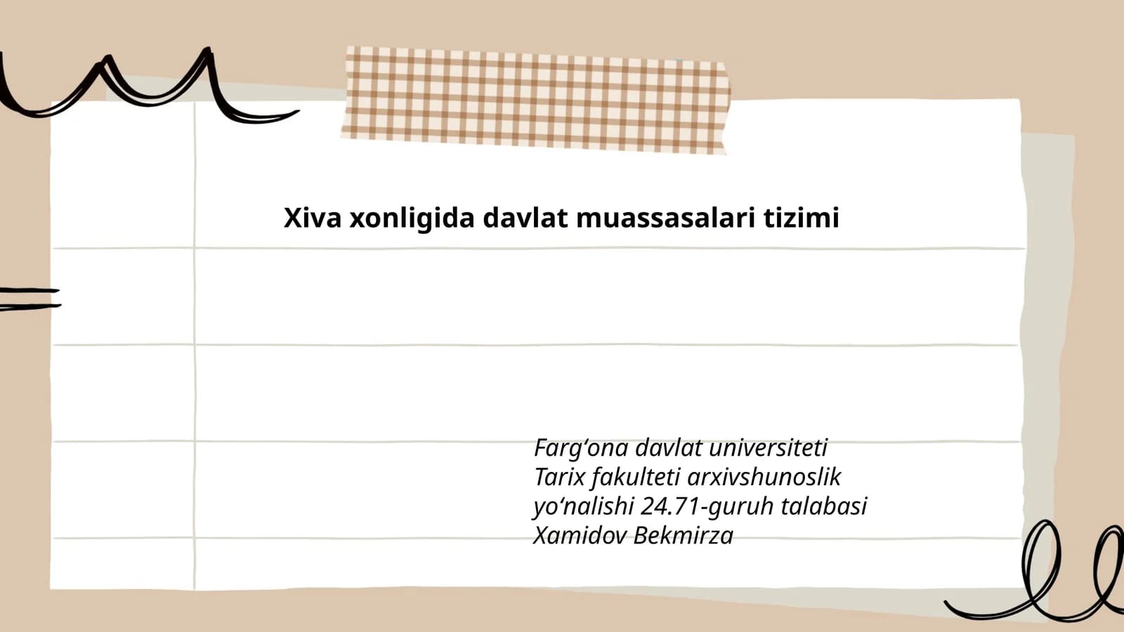 Xiva xonligida davlat muassasalari tizimi