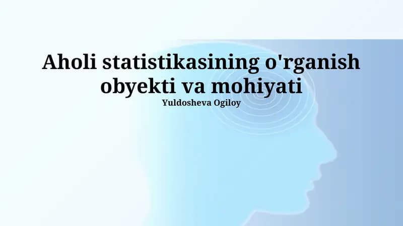 Statistik tadqiqotlar mavzusi