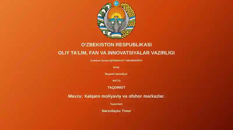 Xalqaro moliyaviy va ofshor markazlar