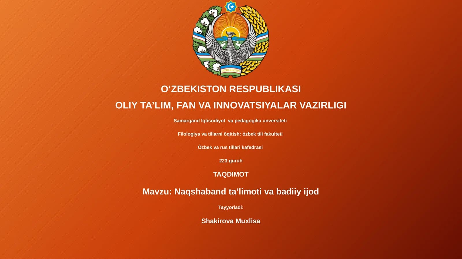 Naqshaband ta'limoti va badiiy ijod