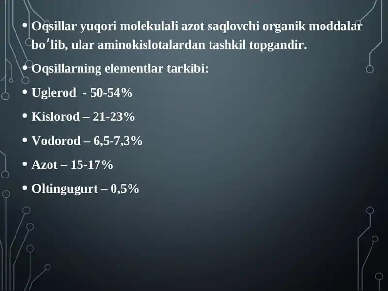 Oqsillar va peptidlar