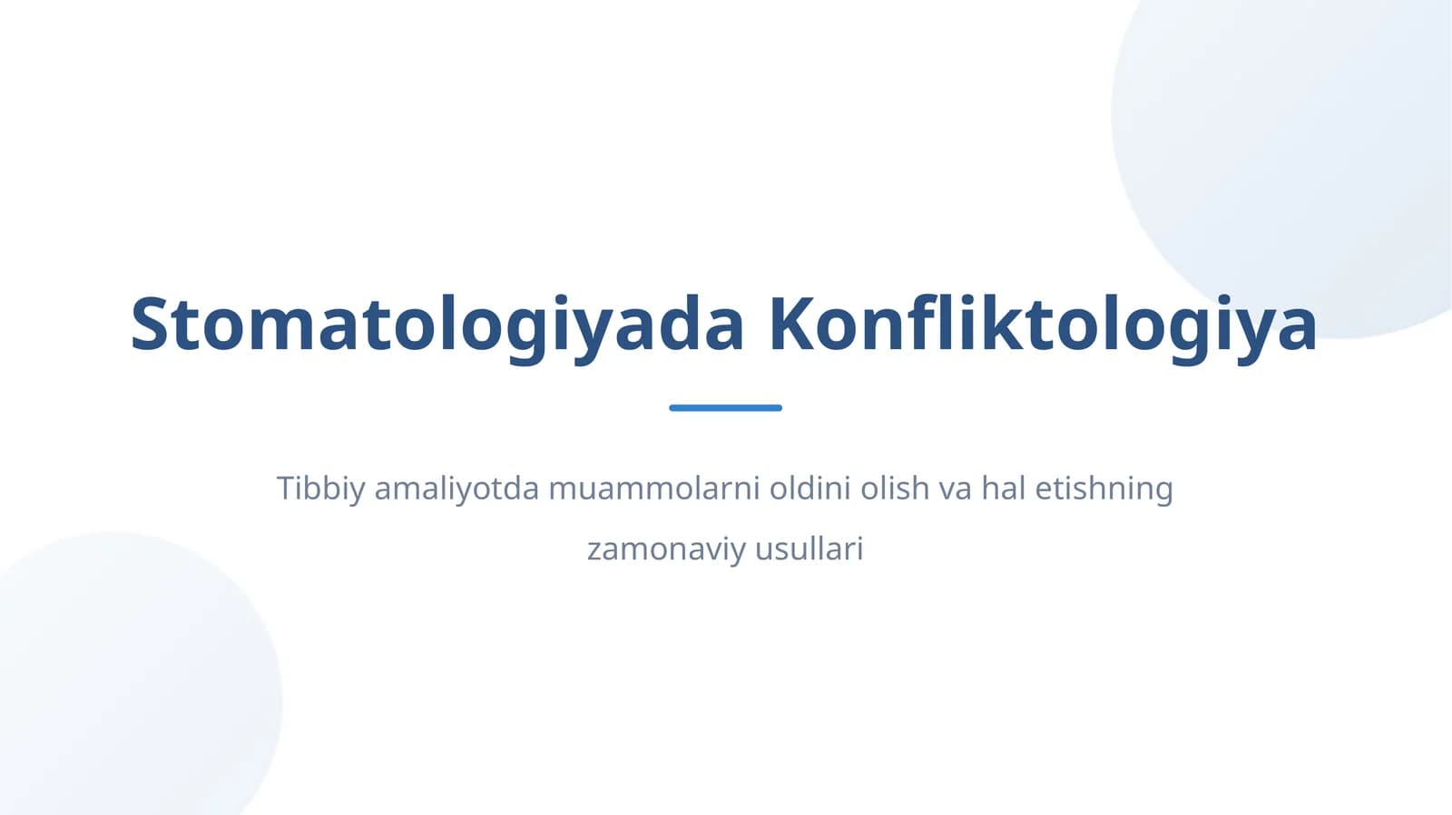 Stomatologiyada Konfliktologiya