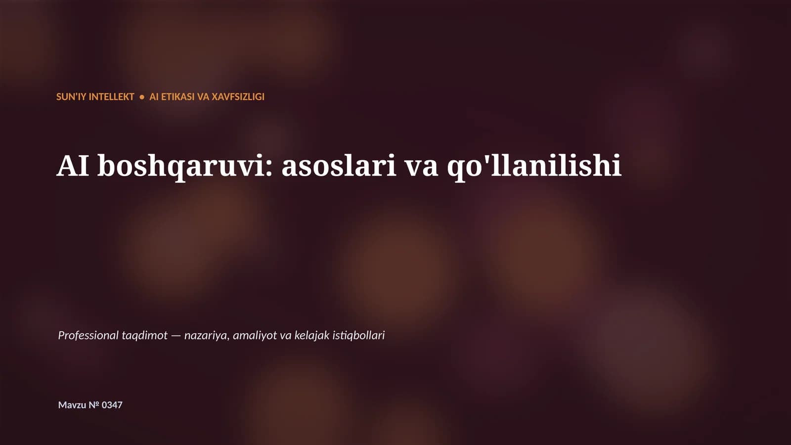 AI boshqaruvi: asoslari va qo'llanilishi