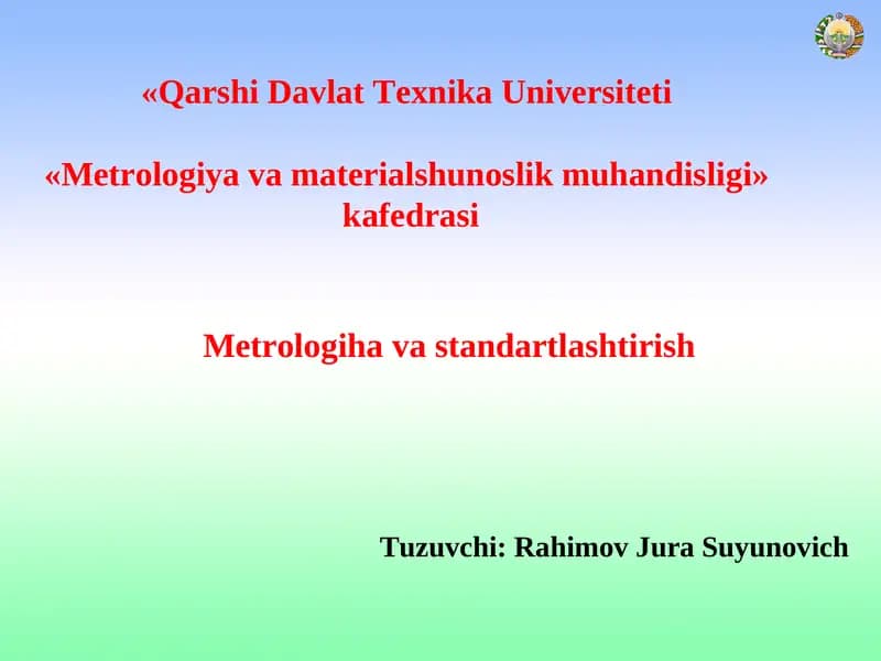 Standartlashtirish asoslari