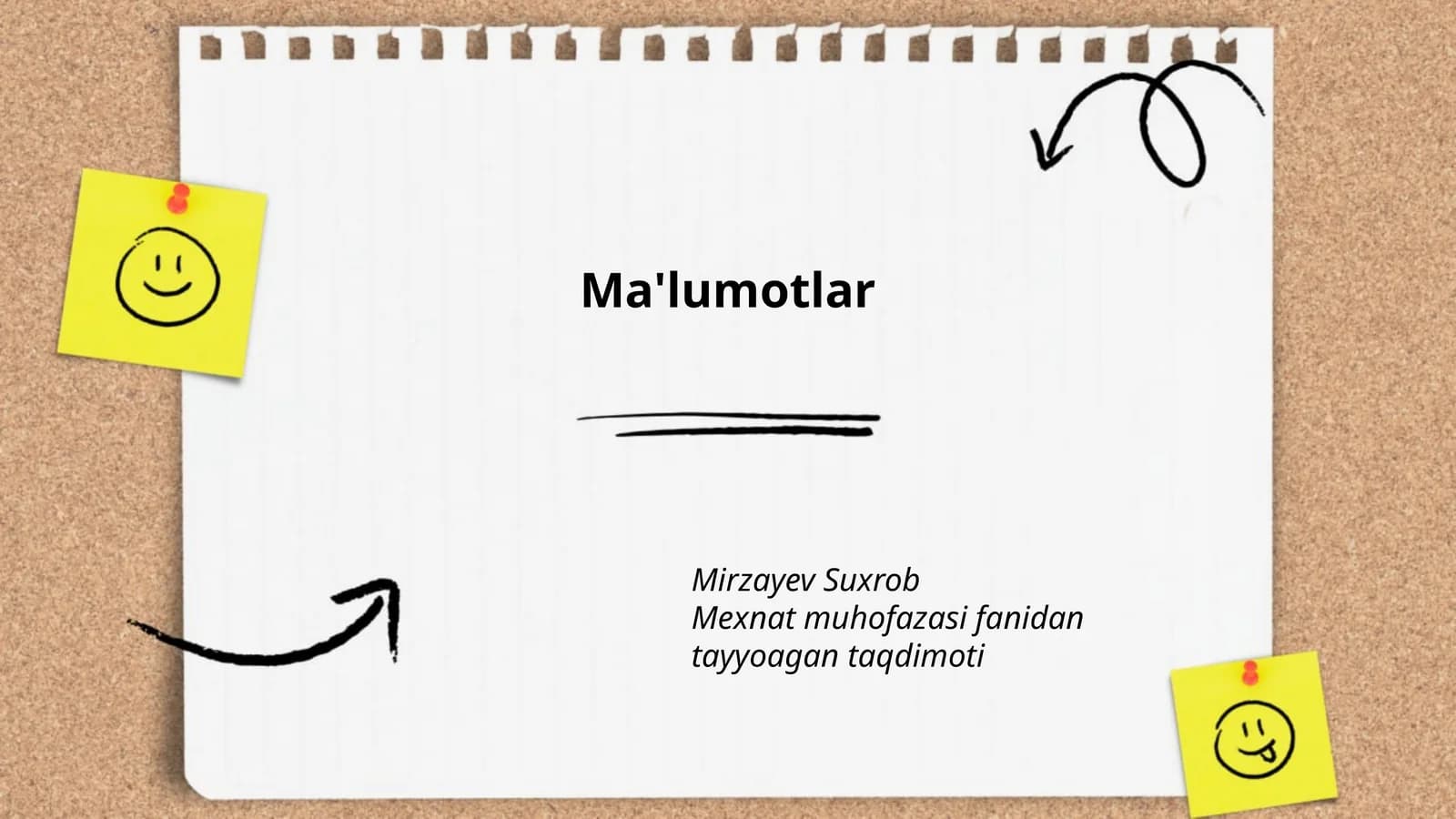 Mexnat muhofazasi fanidan tayyoagan taqdimoti