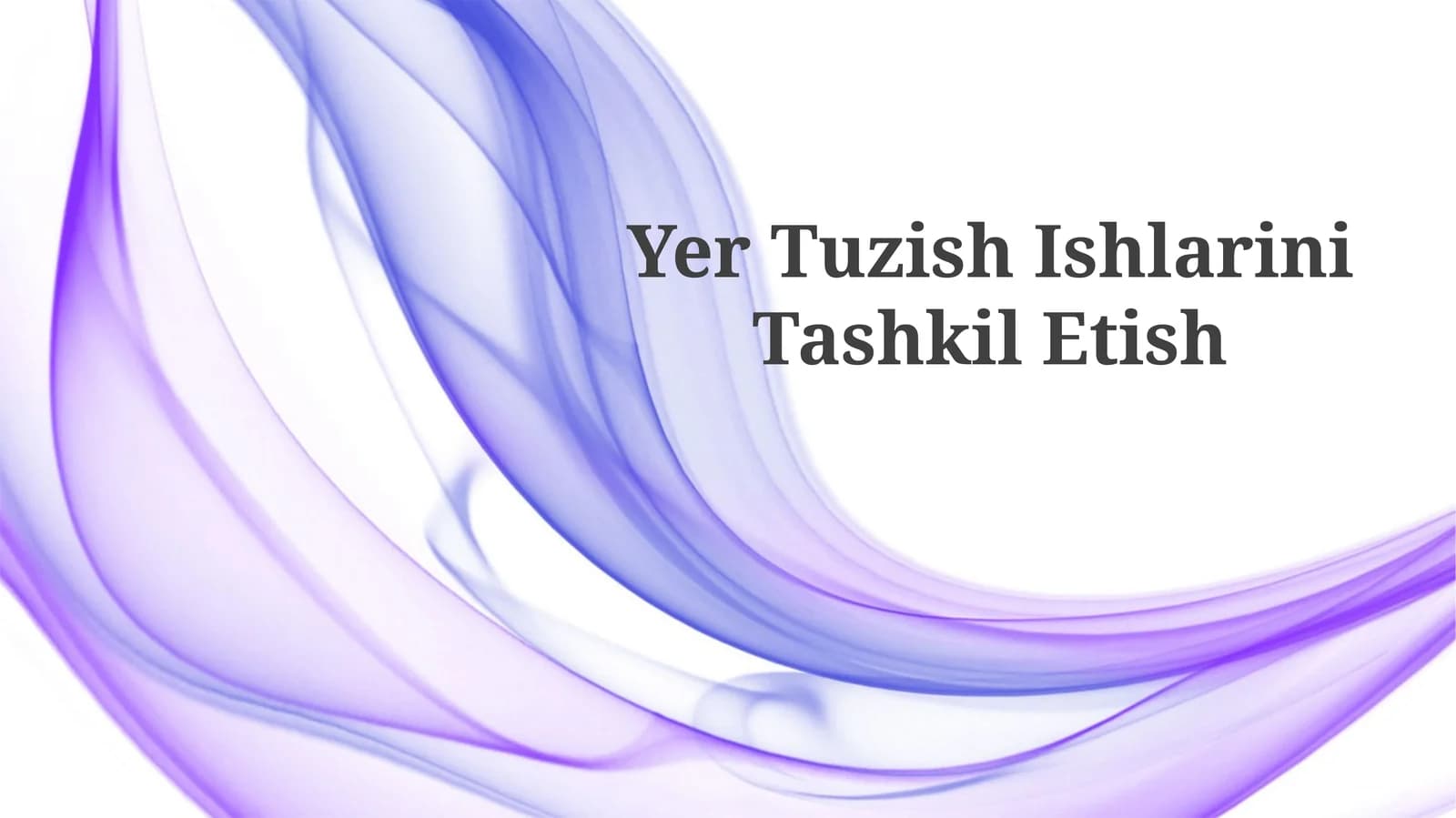 Erni ro'yxatga olish ishlarini tashkil etish