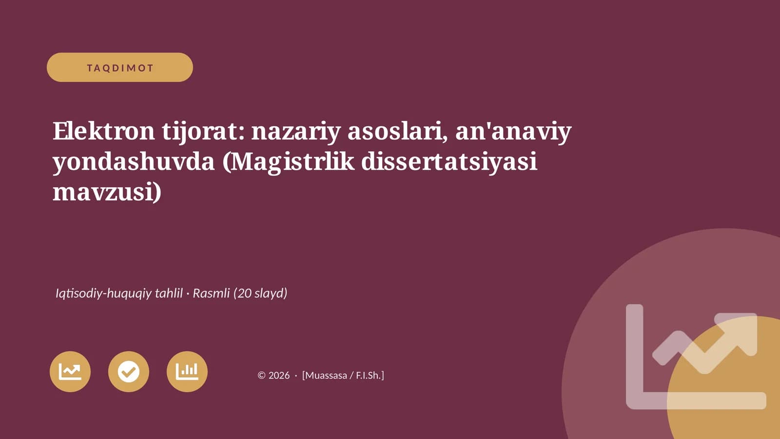 Elektron tijorat: nazariy asoslari, an'anaviy yondashuvda (Magistrlik dissertatsiyasi mavzusi)