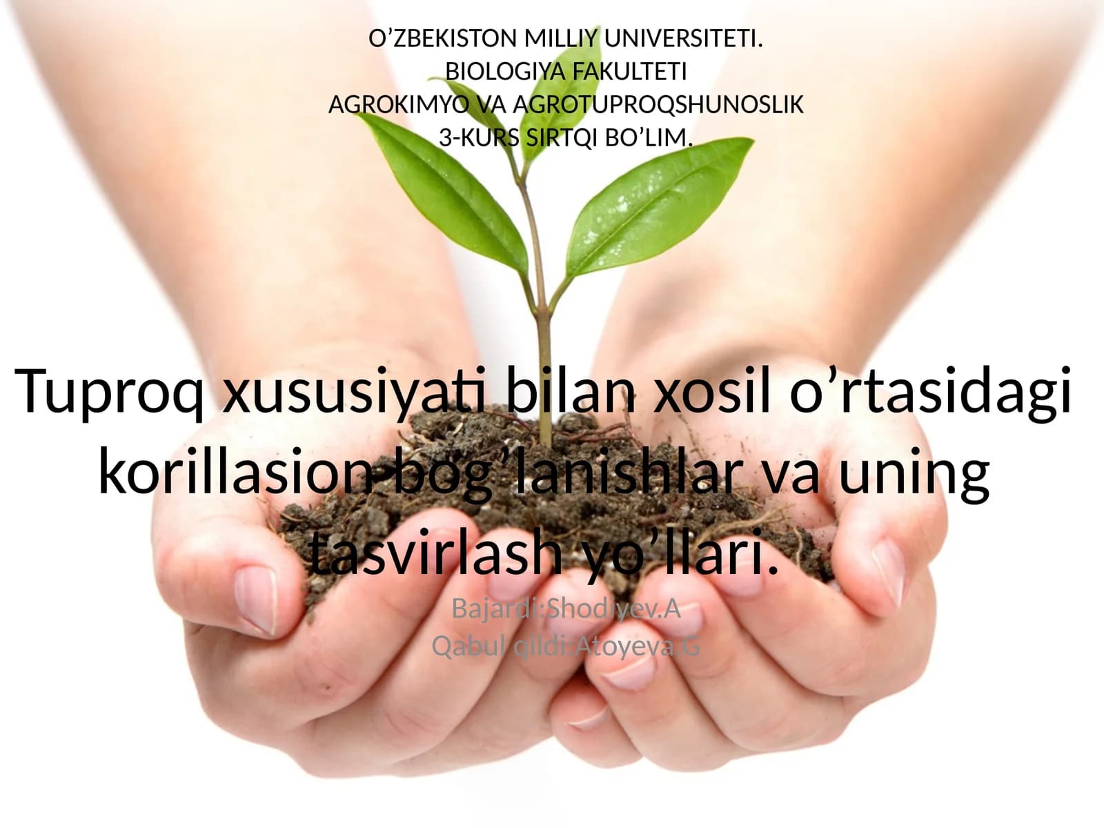AGROKIMYO VA AGROTUPROQSHUNOSLIK