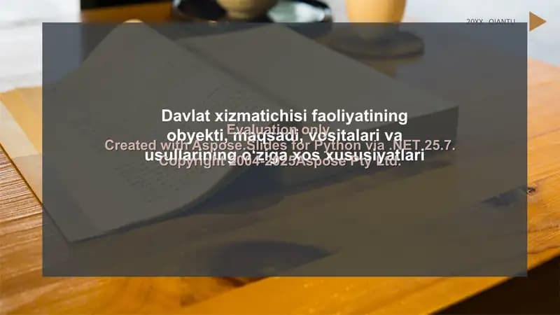 Davlat xizmatichisi faoliyatining obyekti va predmeti