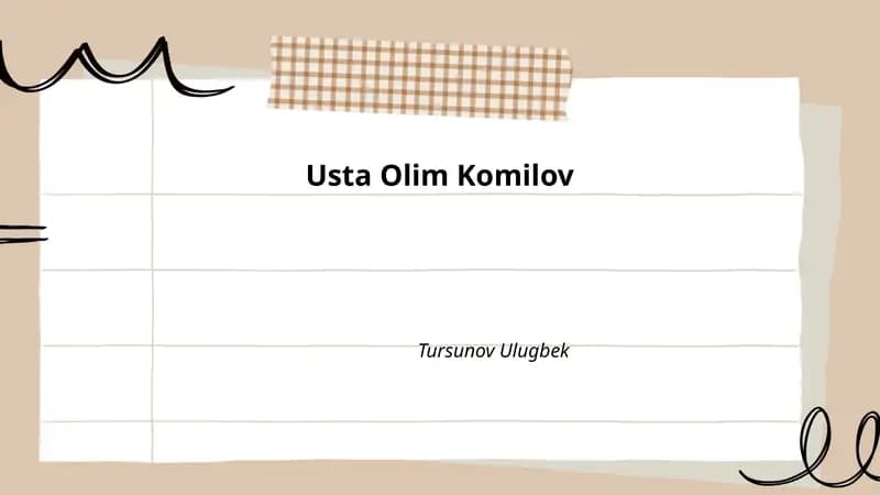 Olim Komilovning hayoti