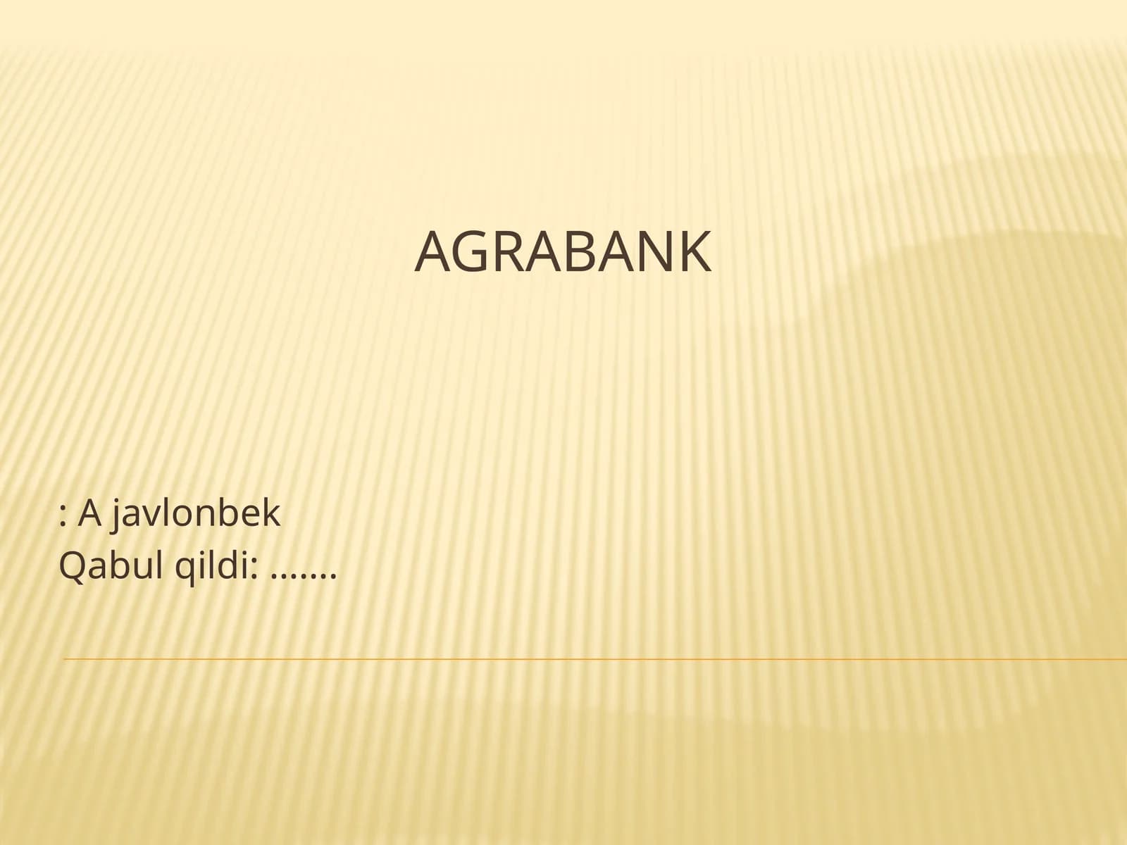 AGRABANK: A javlonbek