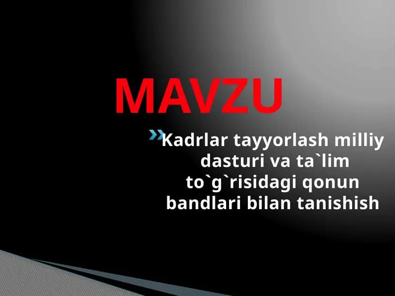 Ta'lim to'g'risida Qonun