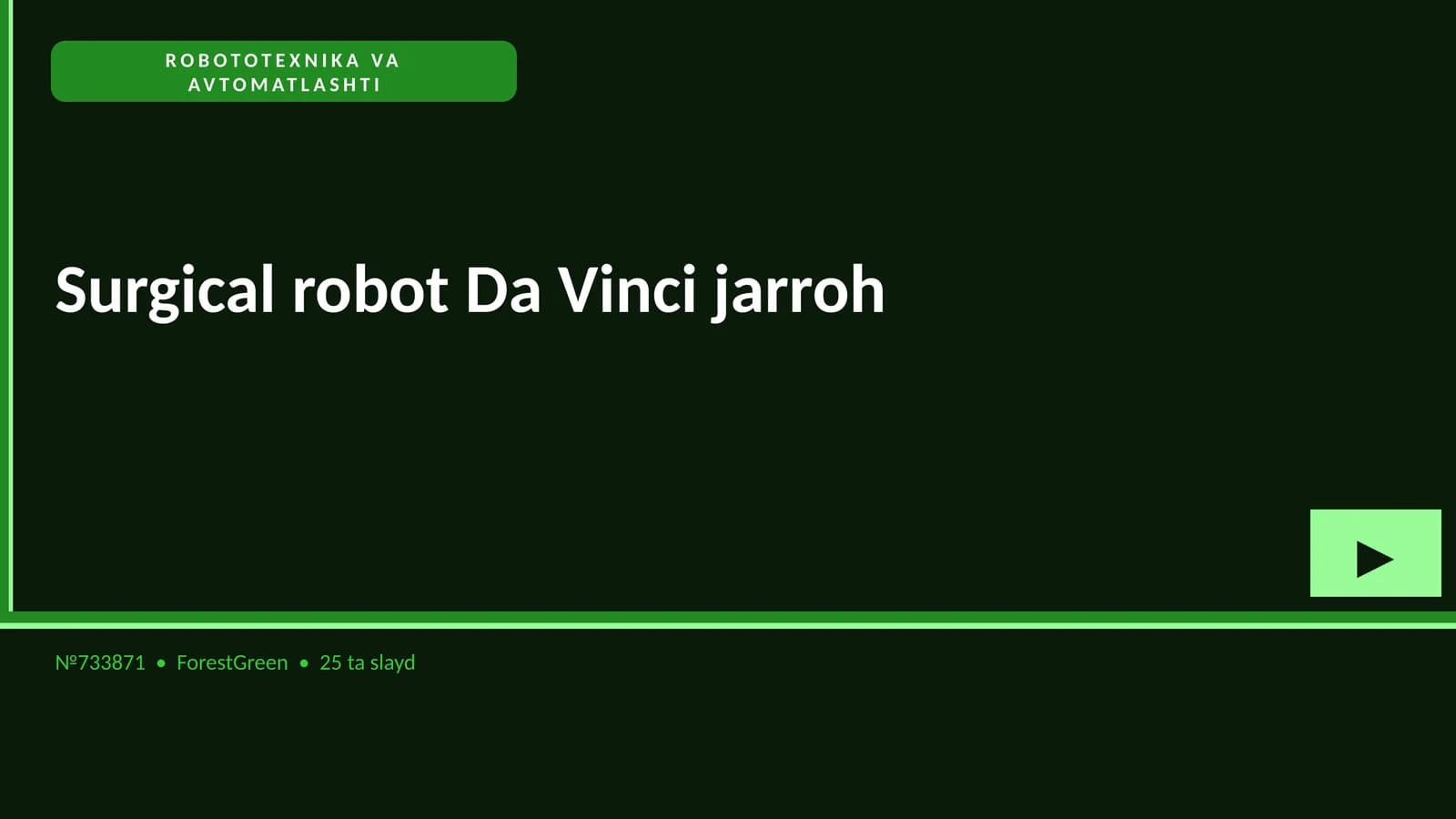 Surgical robot Da Vinci jarroh