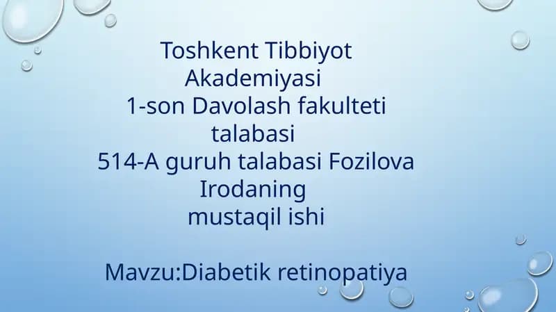 Diabetik retinopatiya