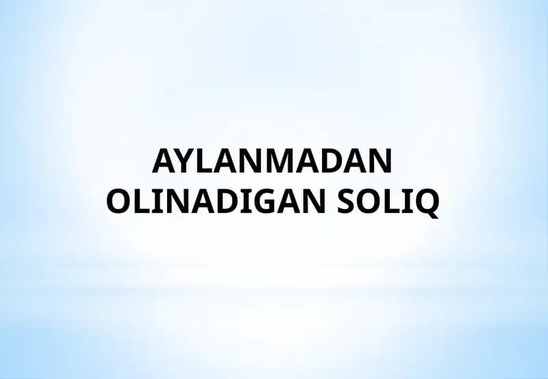 Aylanmadan olinadigan soliq
