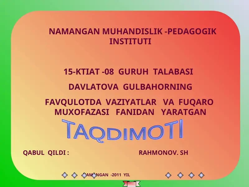 Zaharlovchi moddalarni turlari