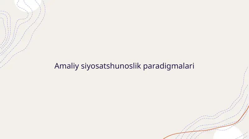 Amaliy siyosatshunoslik paradigmalari