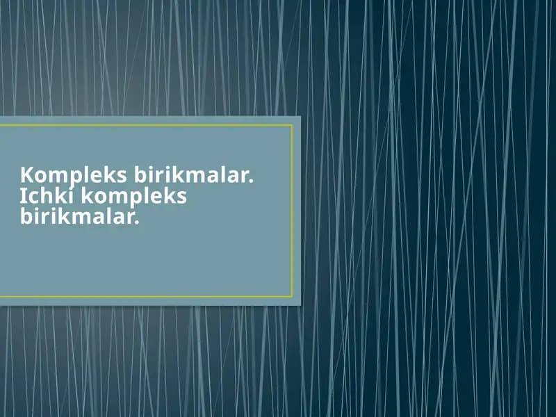 Kompleks birikmalar. Ichki kompleks birikmalar