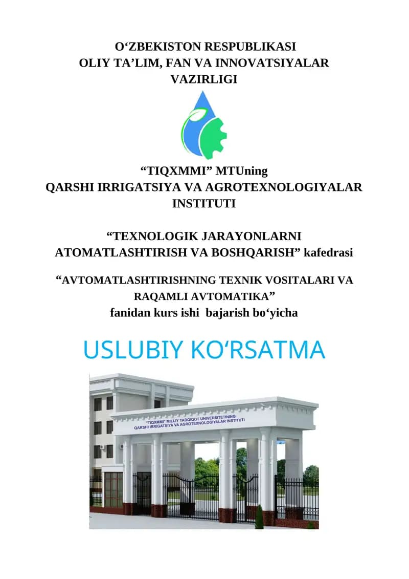 Uslubiy koʻrsatma