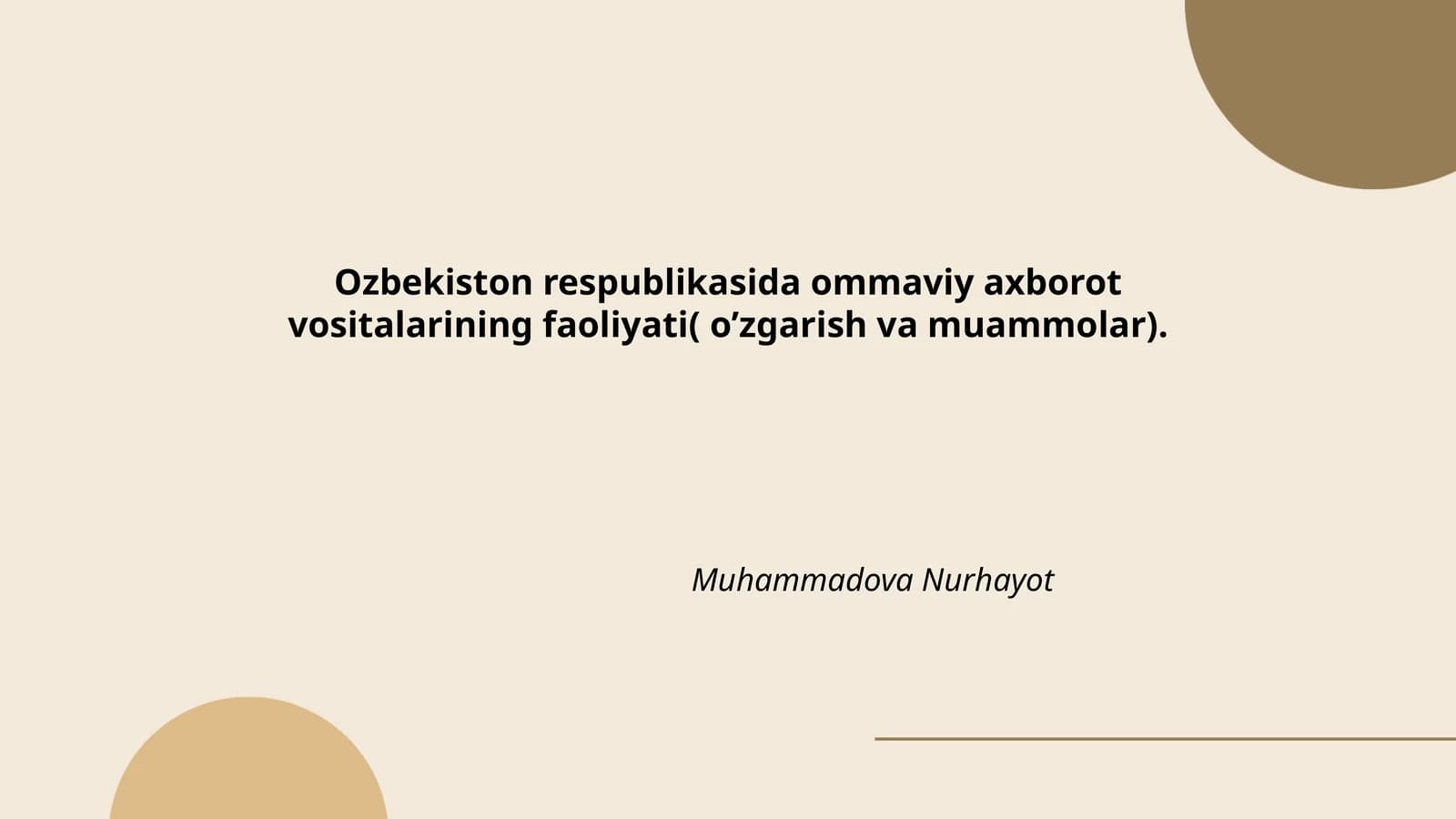 O'zbekistonda Ommaviy Axborot Vositalarining Faoliyati