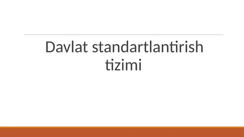 Davlat standartlantirish tizimi