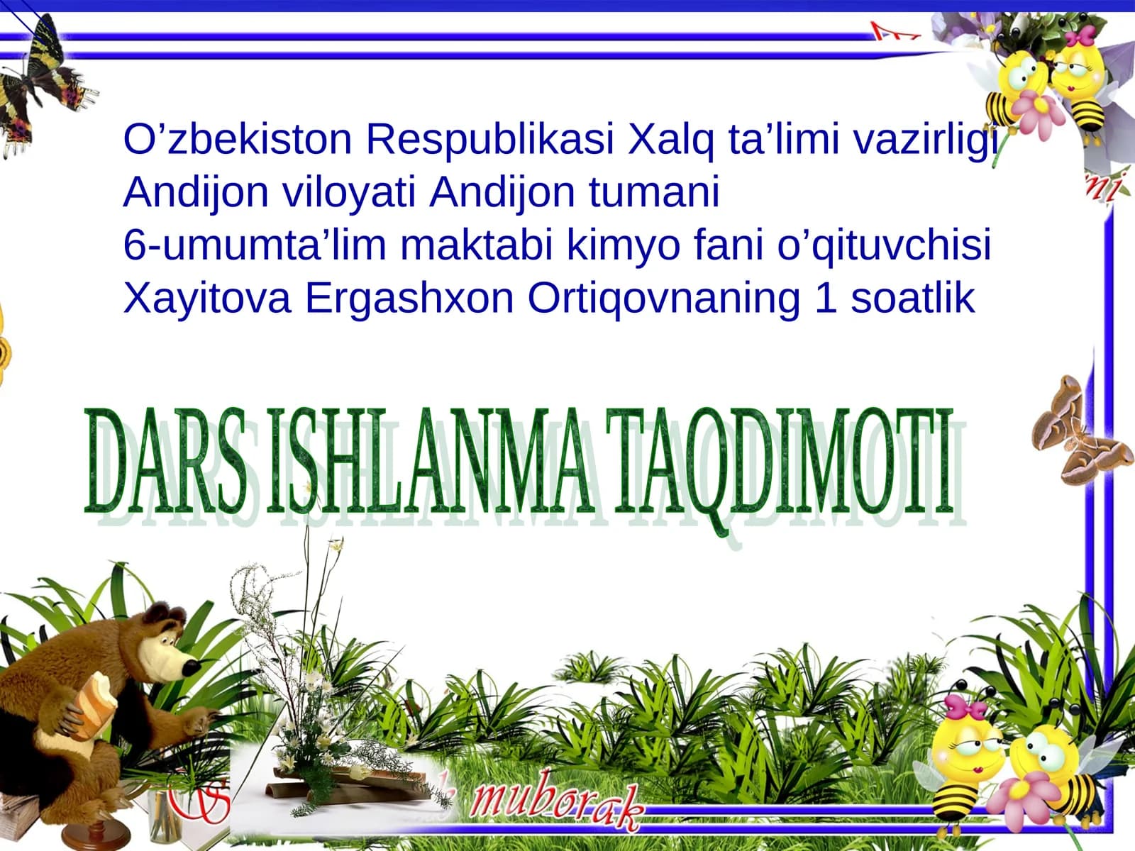 KIMYO KURSINING BARCHA MAVZULARI